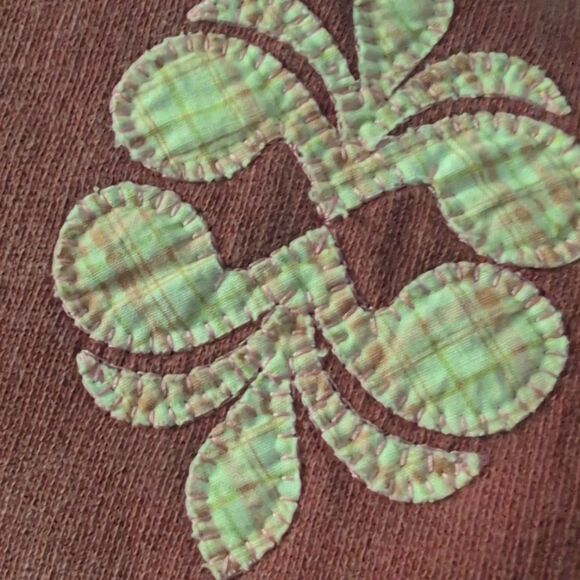 Women's Vintage Maroon Pigment Dyed Embroidered Cardigan Sweatshirt  Medium Boho - Picture 5 of 7